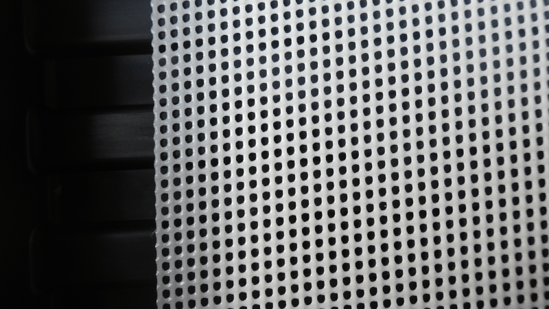 Close-up of silicone mesh for microgreens cultivation